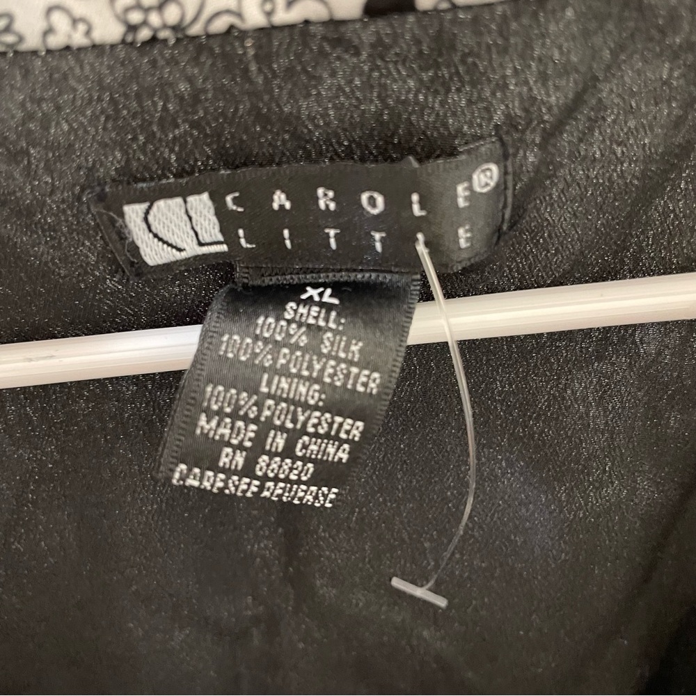 Carole little silk blouse black gray xl - Picture 3 of 4